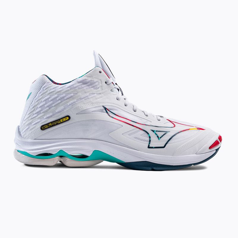 Buty do siatkówki męskie Mizuno Wave Lightning Z7 Mid white/ highvisibility/mblue 2