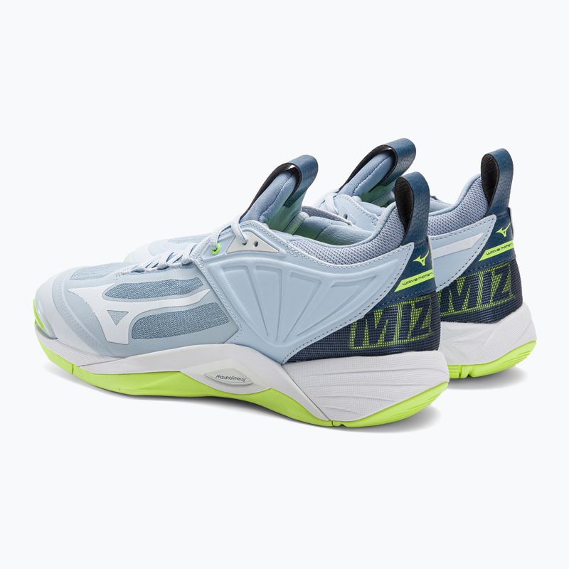 Buty do siatkówki damskie Mizuno Wave Momentum 2 heather/white/neo lime 3