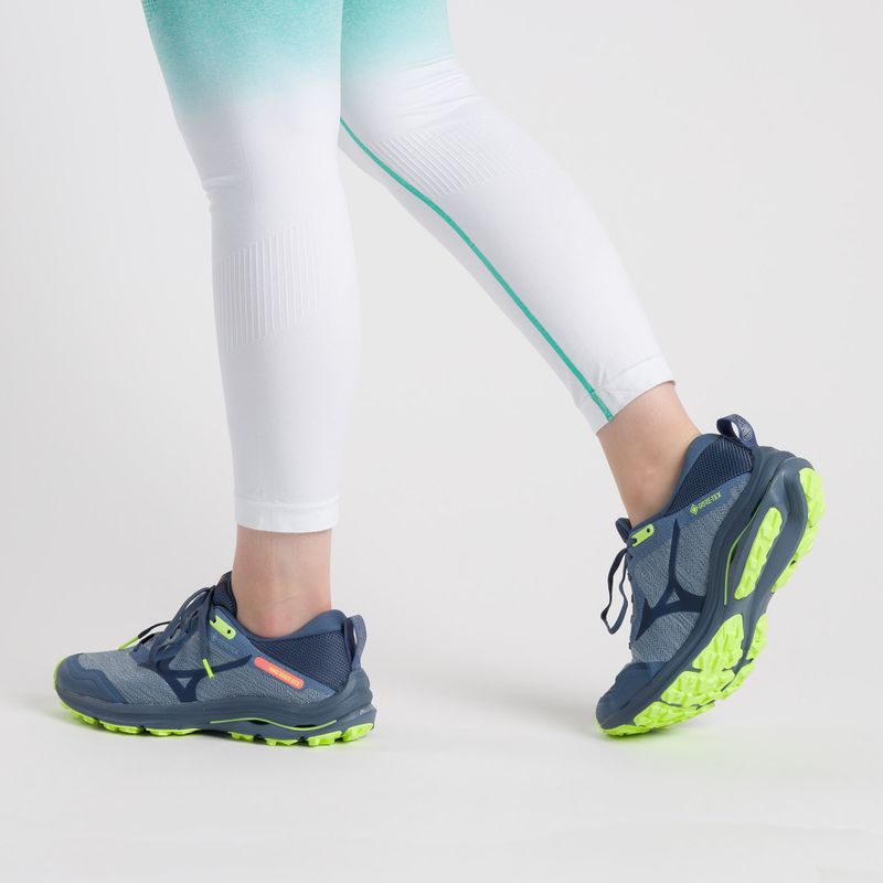 Buty do biegania damskie Mizuno Wave Rider GTX vintage indigo/ vintage indigo/ neo lime 3