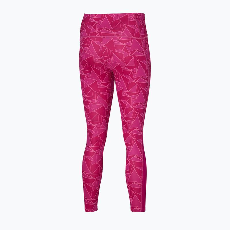 Legginsy do biegania damskie Mizuno 7/8 Printed pink peacock 2