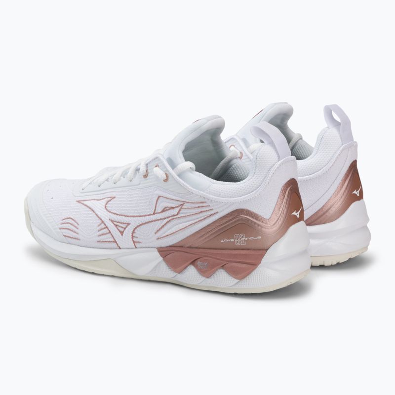Buty do siatkówki damskie Mizuno Wave Luminous 2 white/rose/snow white 3
