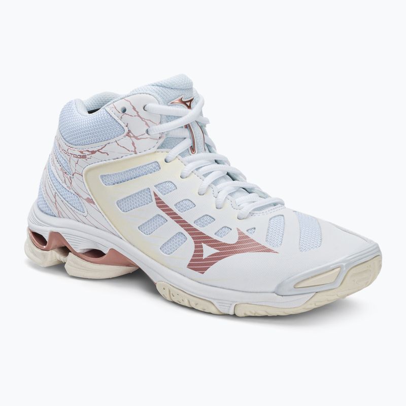 Buty do siatkówki damskie Mizuno Wave Voltage Mid białe V1GC216536