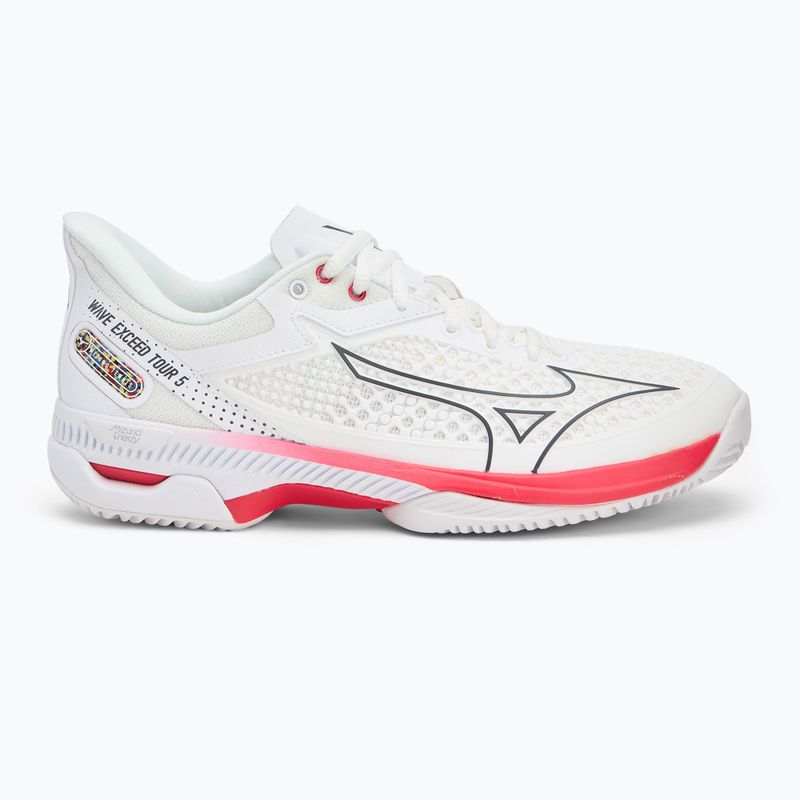 Buty do tenisa damskie Mizuno Wave Exceed Tour 5 CC undyed white/quiet shade/opera red 2