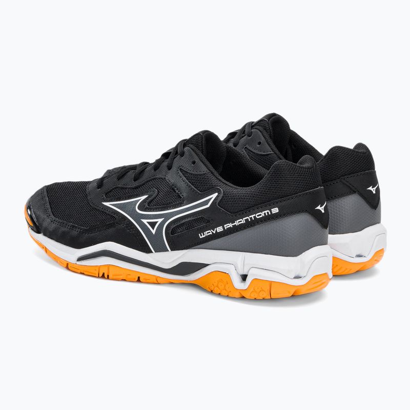 Buty do piłki ręcznej Mizuno Wave Phantom 3 black/white/zinnia 3