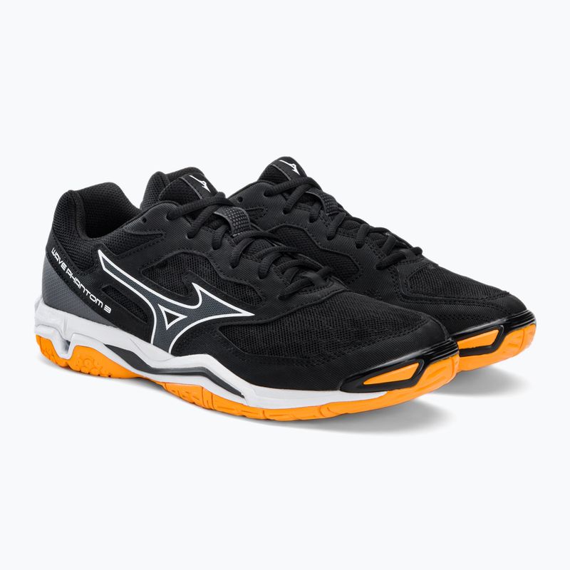 Buty do piłki ręcznej Mizuno Wave Phantom 3 black/white/zinnia 4