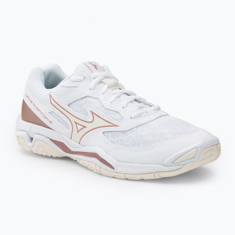 Buty do piłki ręcznej damskie Mizuno Wave Phantom 3 białe X1GB226036