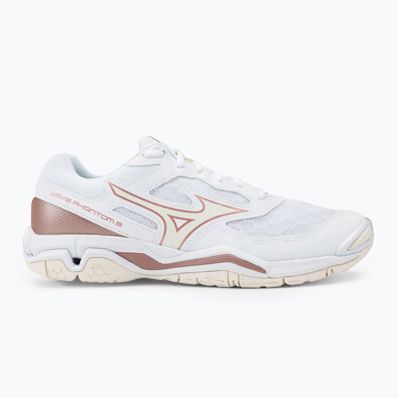 Buty do piłki ręcznej damskie Mizuno Wave Phantom 3 białe X1GB226036 2