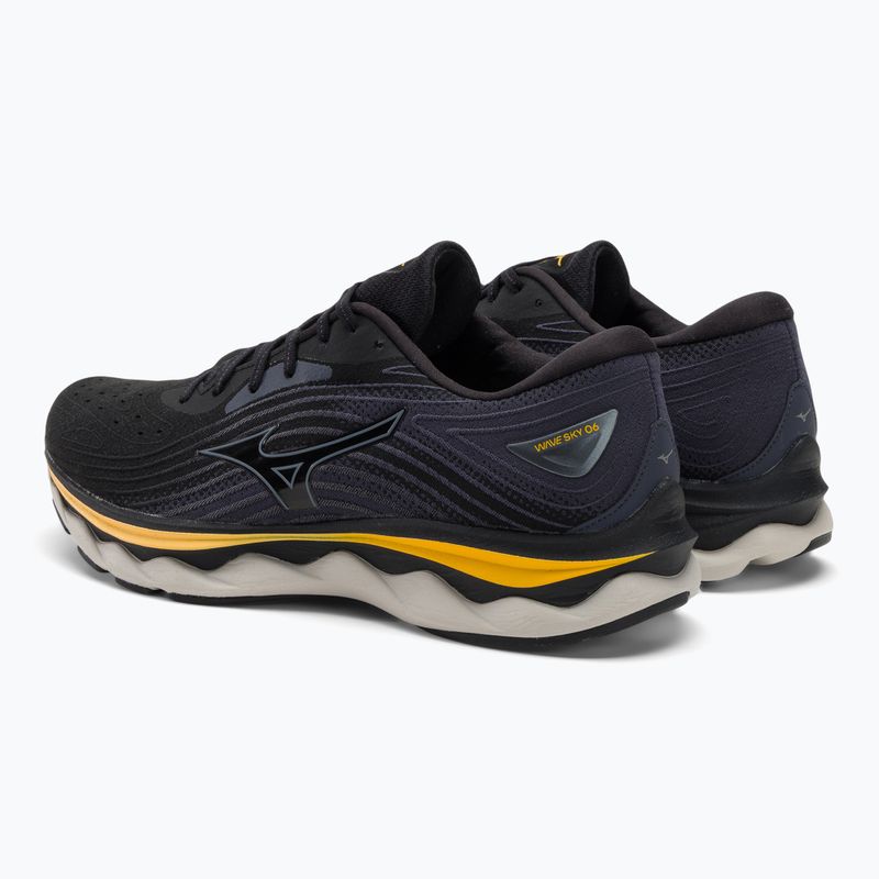 Buty do biegania męskie Mizuno Wave Sky 6 black/tradewinds/gold fusion 3