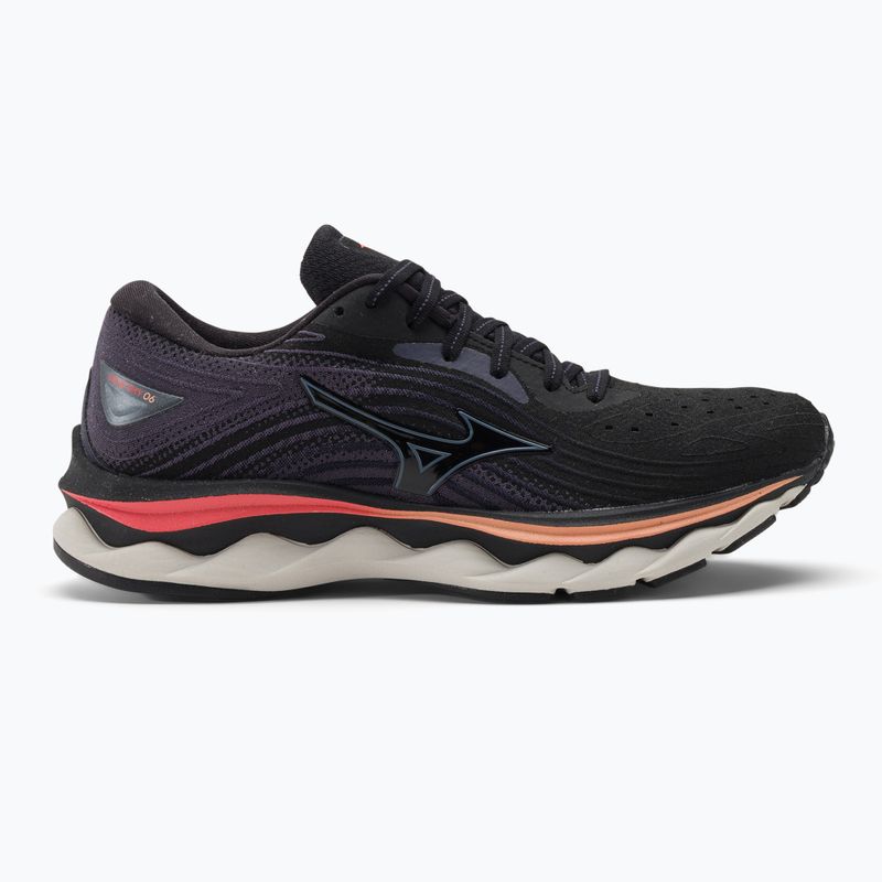 Buty do biegania damskie Mizuno Wave Sky 6 black/quicksilver/hot coral 2