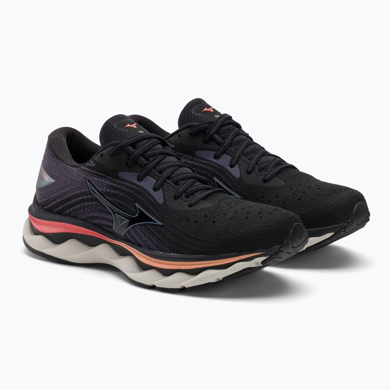 Buty do biegania damskie Mizuno Wave Sky 6 black/quicksilver/hot coral 4