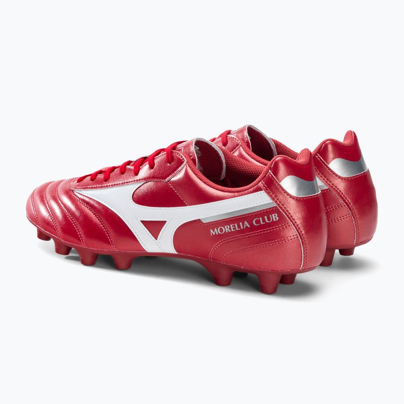 Buty piłkarskie męskie Mizuno Morelia II Club MD czerwone P1GA221660 3