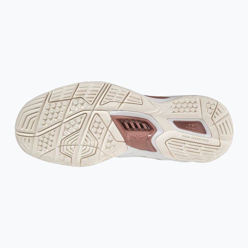 Buty do piłki ręcznej damskie Mizuno Wave Stealth V white/rose/snow white 2
