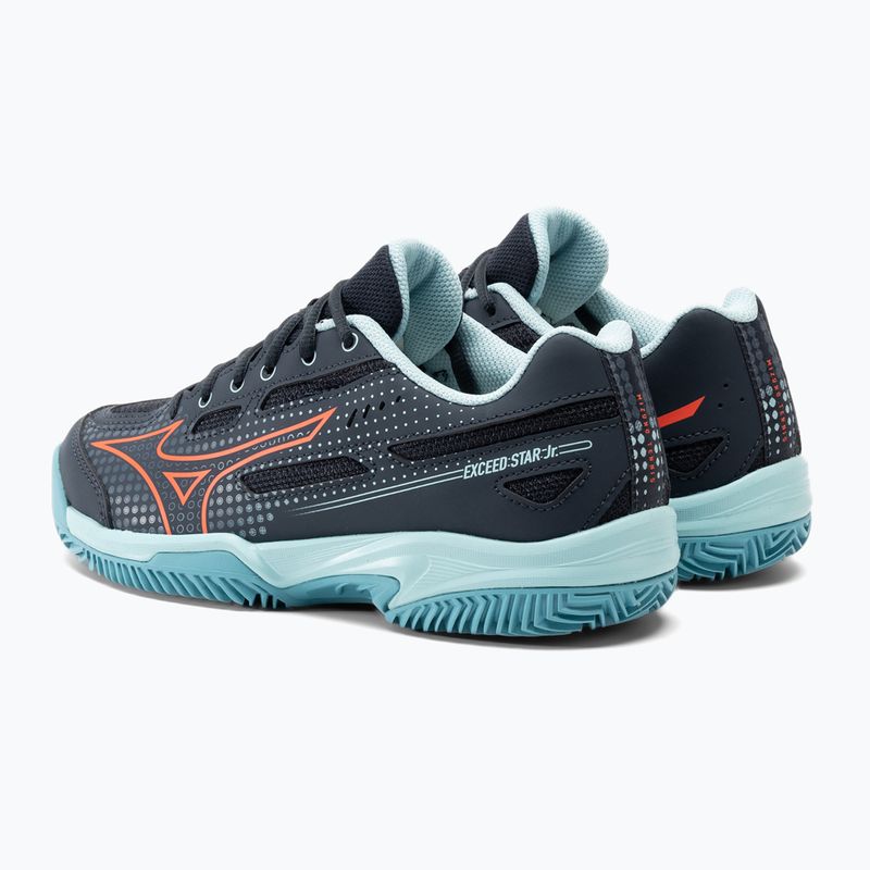 Buty do tenisa dziecięce Mizuno Exceed Star CC collegiate blue/ soleil/ tanager/ turquoise 3