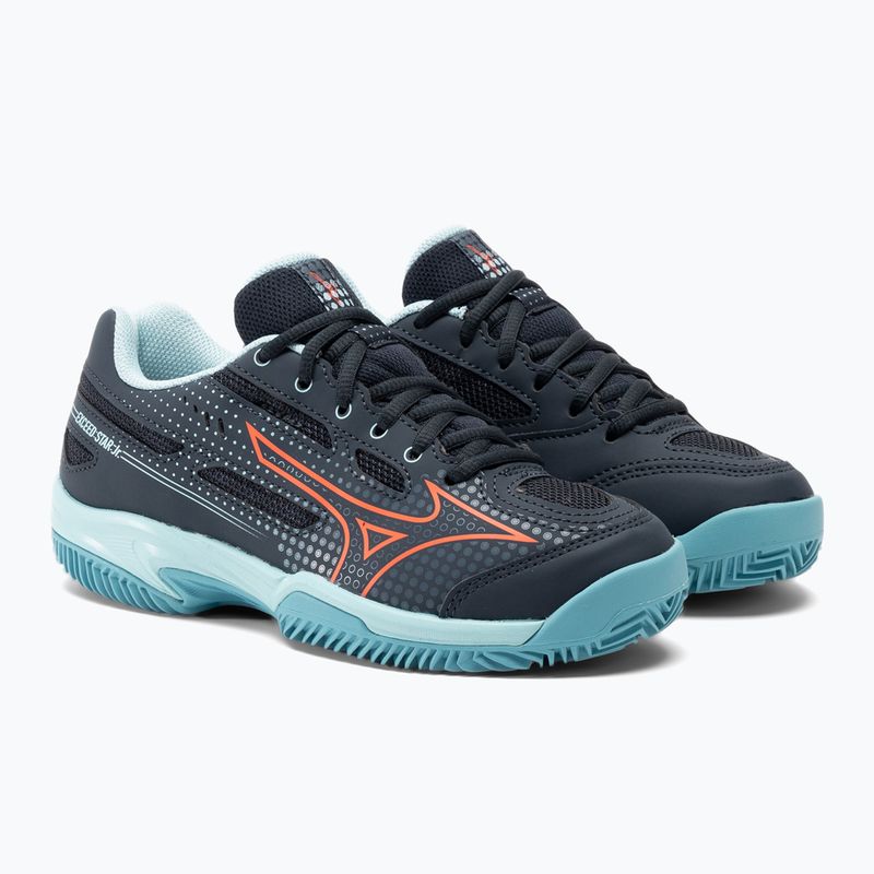 Buty do tenisa dziecięce Mizuno Exceed Star CC collegiate blue/ soleil/ tanager/ turquoise 4