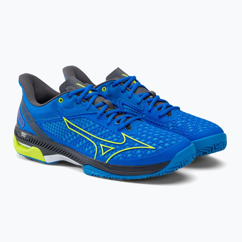 Buty do tenisa męskie Mizuno Wave Exceed Tour 5 CC peace blue/acid lime/iron gate 4