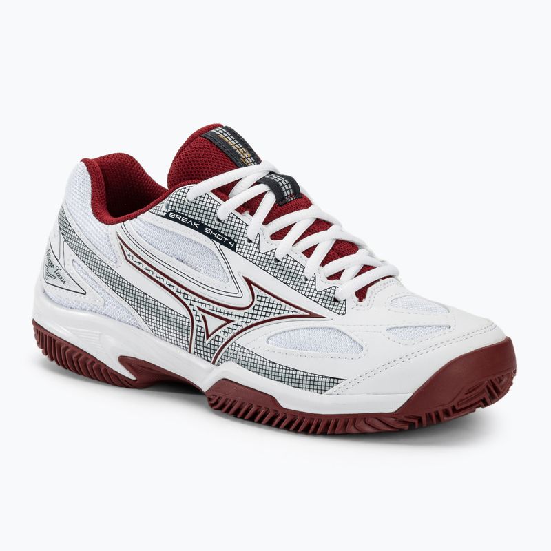 Buty do tenisa damskie Mizuno Break Shot 4 CC white/cabernet/papyrus