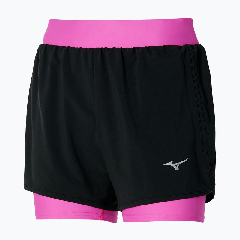 Spodenki do biegania damskie Mizuno ER 4.5" 2IN1 black/pink