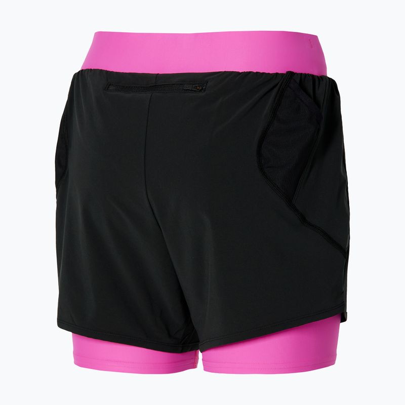 Spodenki do biegania damskie Mizuno ER 4.5" 2IN1 black/pink 2