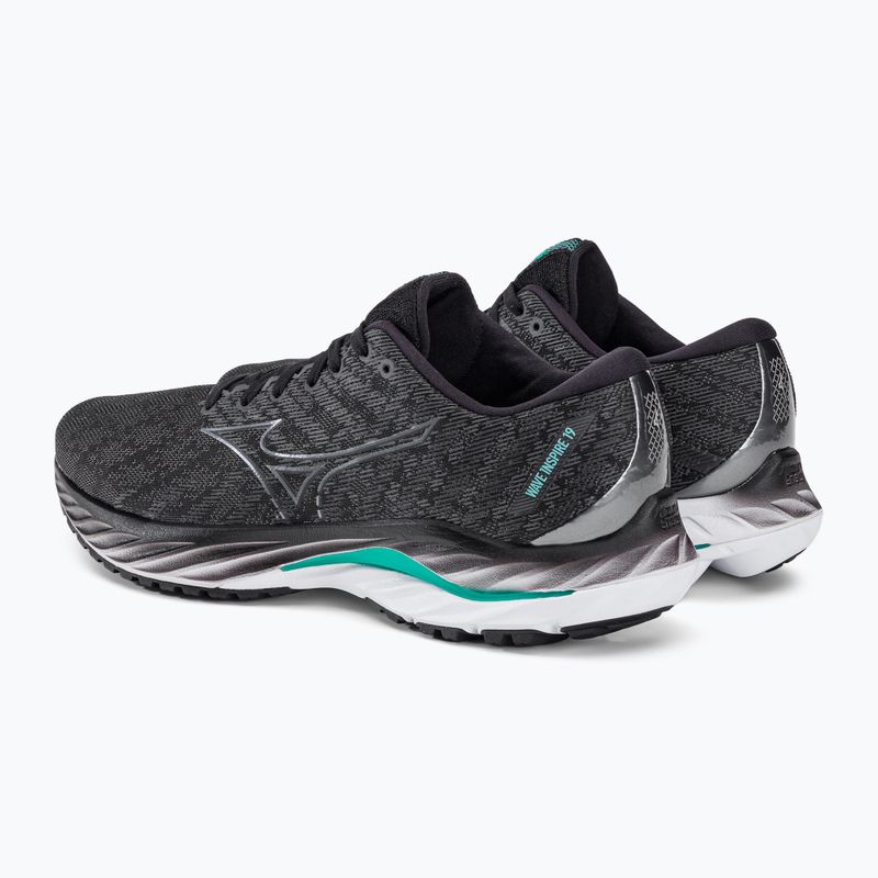 Buty do biegania męskie Mizuno Wave Inspire 19 black/ metallic gray/ bisgreen 3