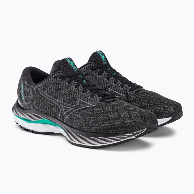 Buty do biegania męskie Mizuno Wave Inspire 19 black/ metallic gray/ bisgreen 4