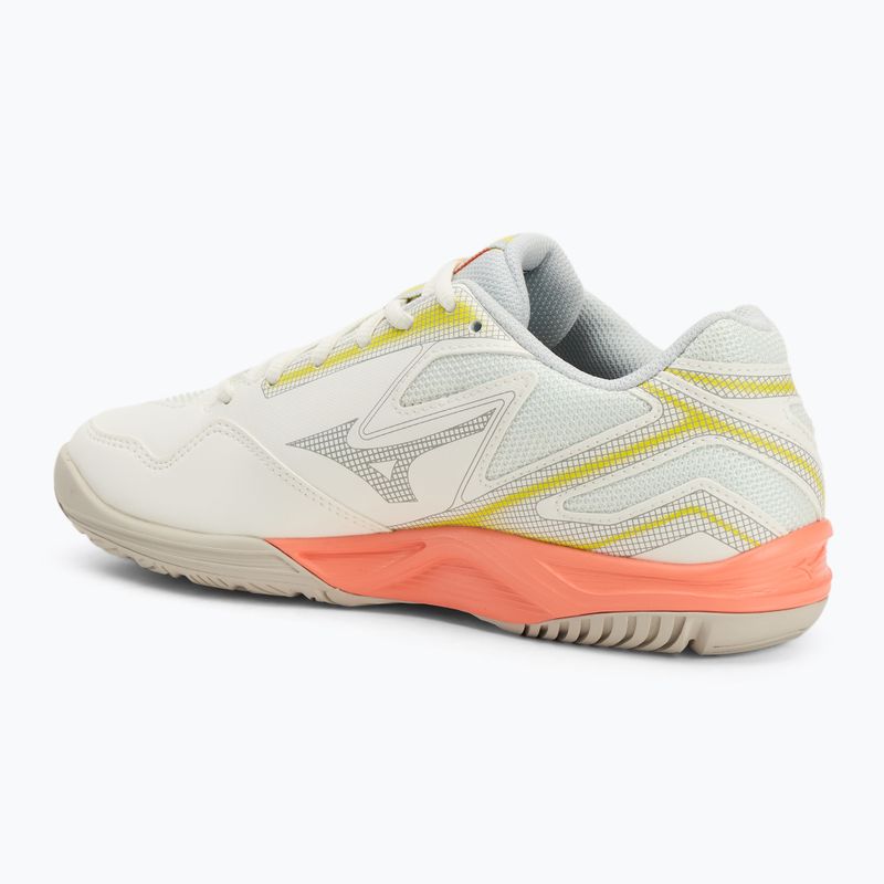 Buty do tenisa damskie Mizuno Break Shot 4 AC snow white/ neon flame/ ghost gray 3