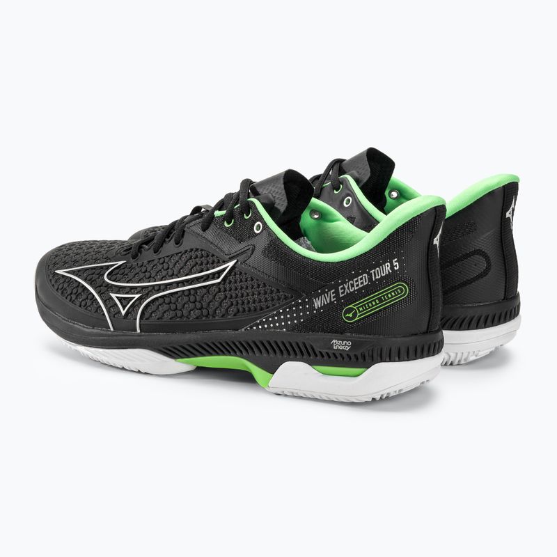 Buty do tenisa męskie Mizuno Wave Exceed Tour 5 CC black/silver/techno green 4