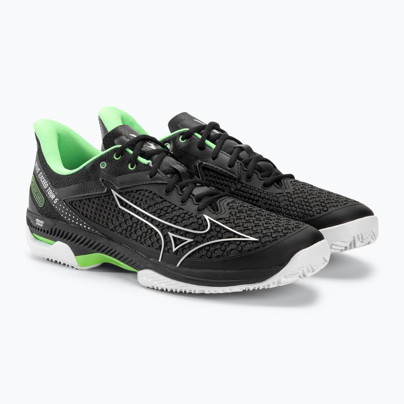 Buty do tenisa męskie Mizuno Wave Exceed Tour 5 CC black/silver/techno green 5