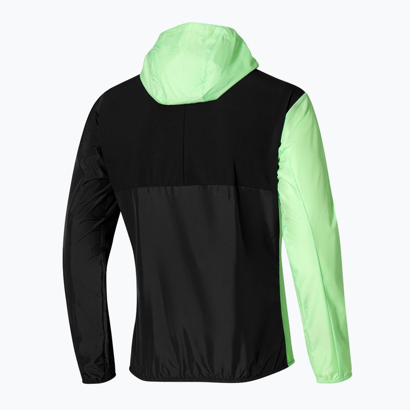 Kurtka tenisowa męska Mizuno Release Hooded Jacket techno green/black 2