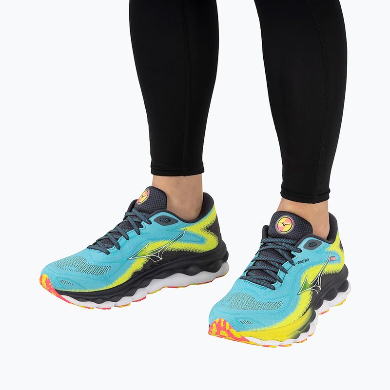 Buty do biegania męskie Mizuno Wave Sky 7 jet blue/white/bolt2neon 3