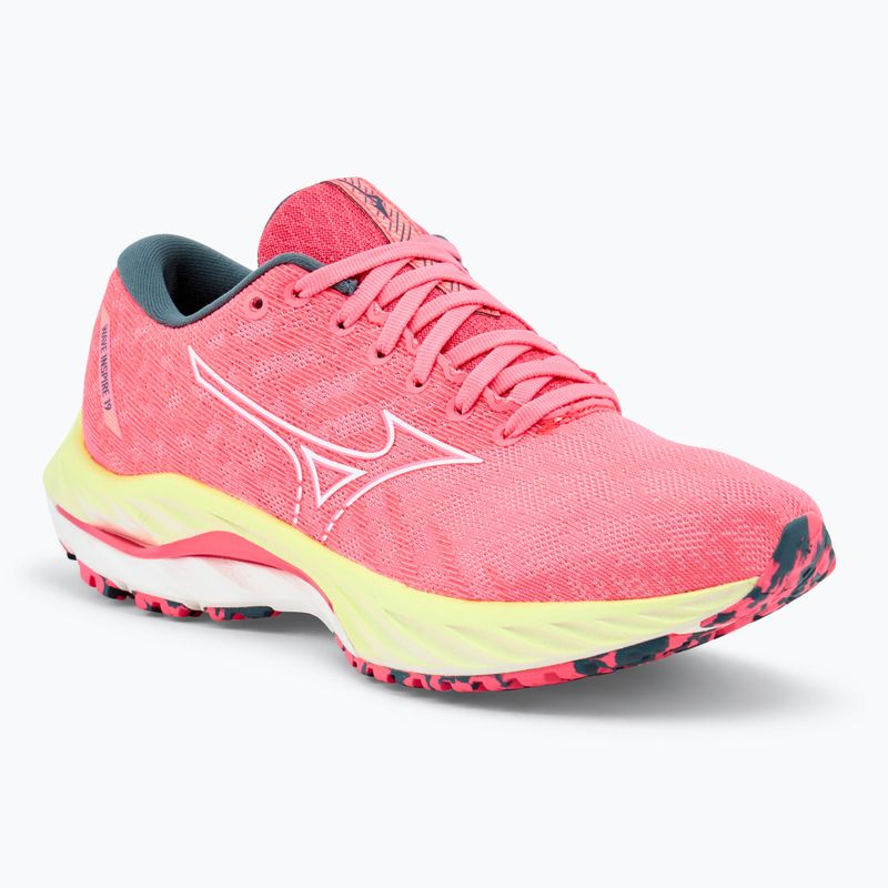 Buty do biegania damskie Mizuno Wave Inspire 19 hi vis pink/ snow white/ luminous