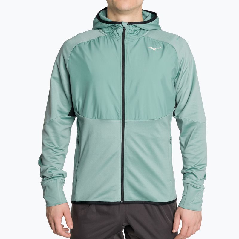 Kurtka do biegania męska Mizuno Warmalite Hybrid Front Zip mineral blue/black