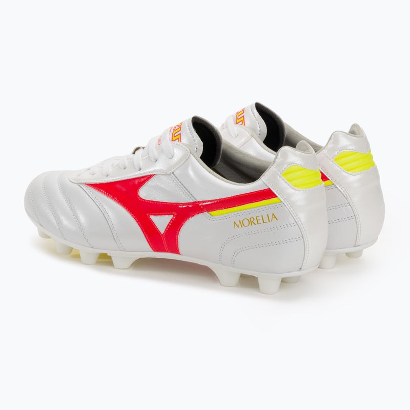 Buty piłkarskie męskie Mizuno Morelia II Elite MD white/flery coral2/bolt2 3