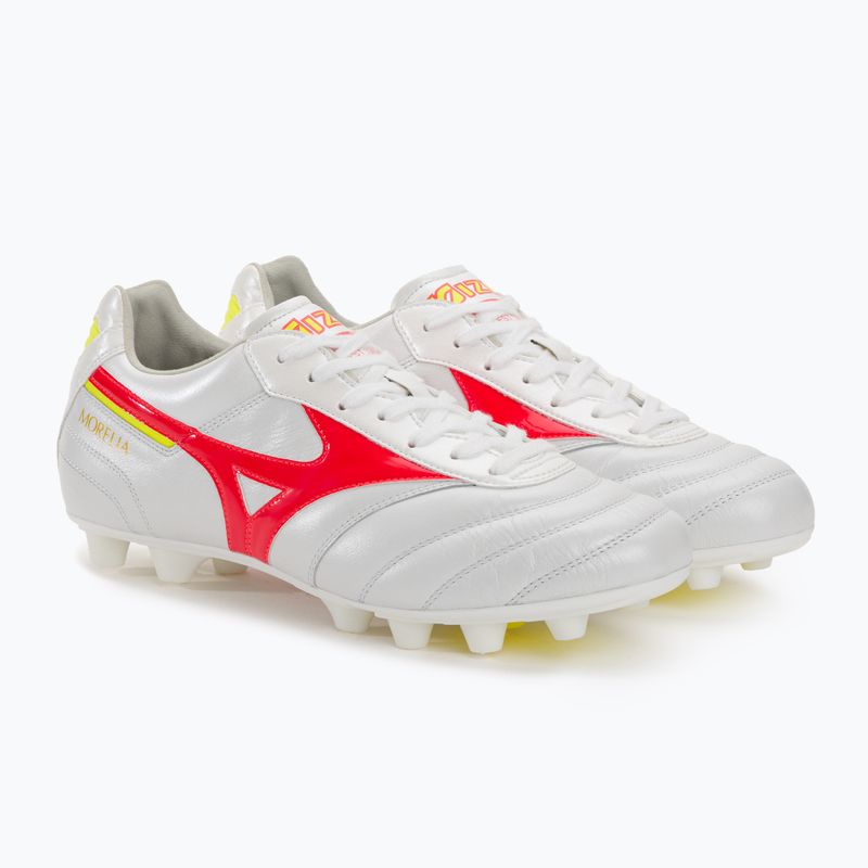 Buty piłkarskie męskie Mizuno Morelia II Elite MD white/flery coral2/bolt2 4
