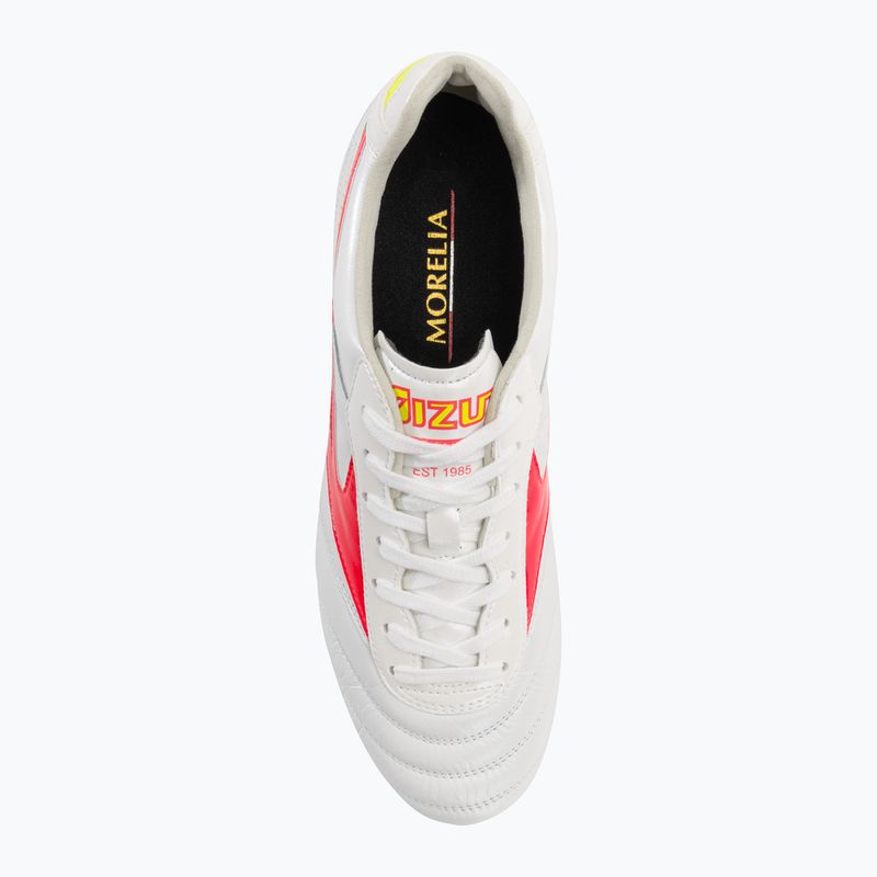 Buty piłkarskie męskie Mizuno Morelia II Elite MD white/flery coral2/bolt2 6