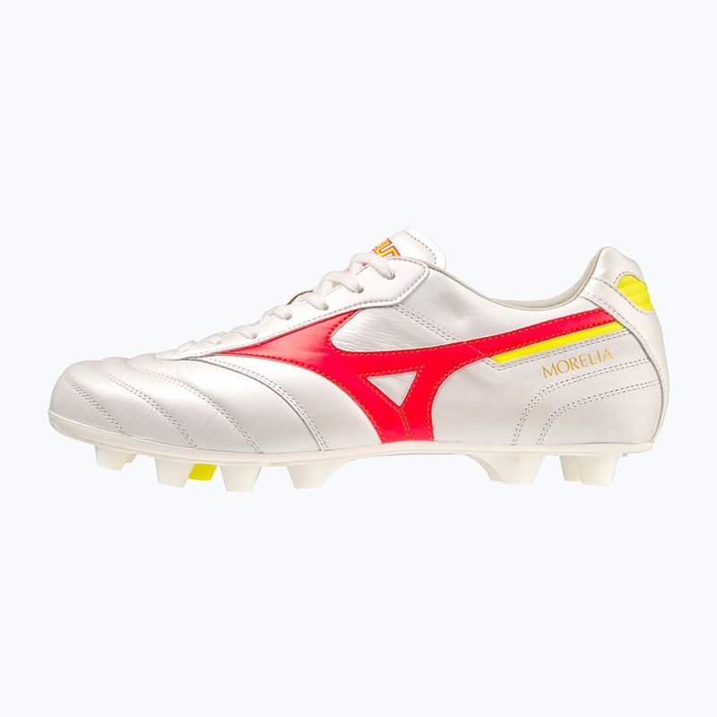 Buty piłkarskie męskie Mizuno Morelia II Elite MD white/flery coral2/bolt2 9