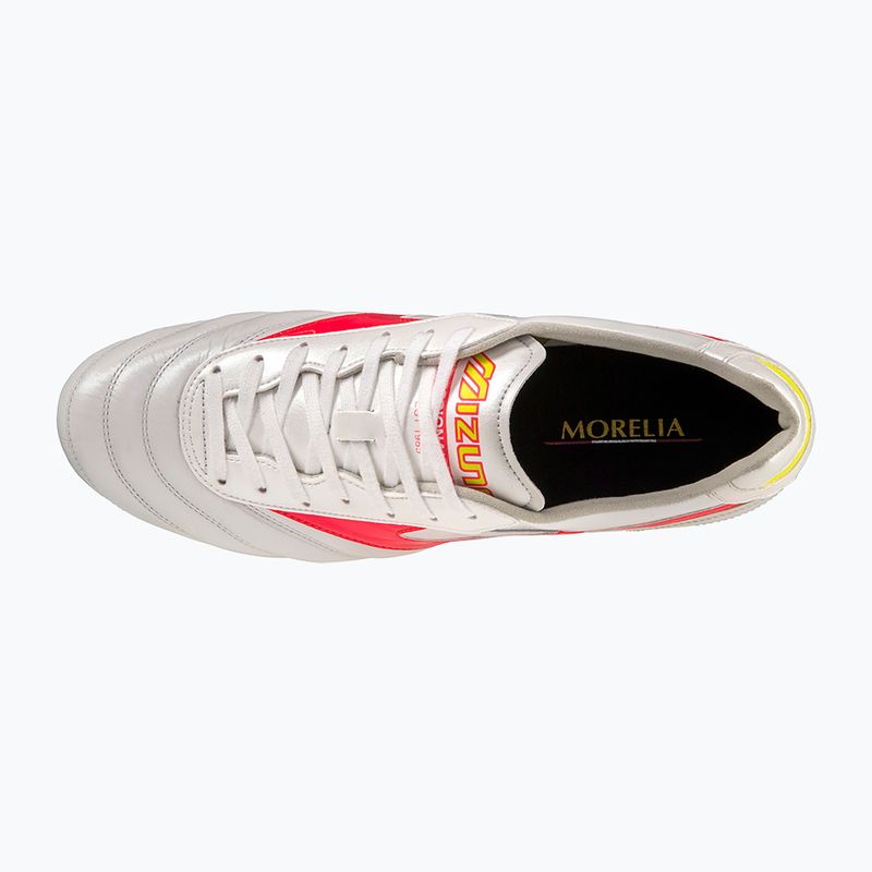 Buty piłkarskie męskie Mizuno Morelia II Elite MD white/flery coral2/bolt2 10