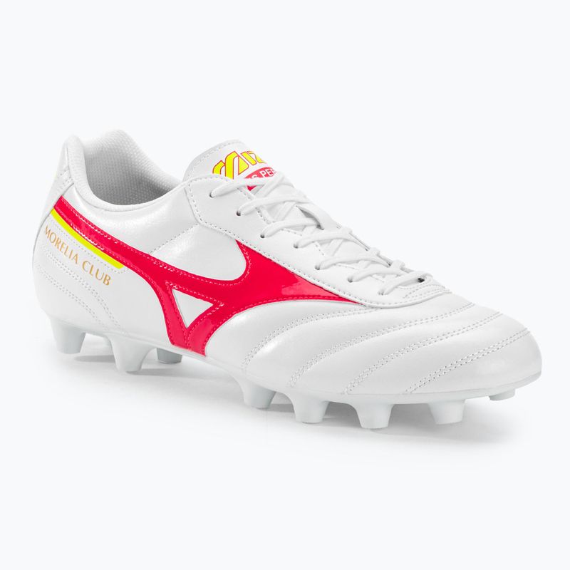 Buty piłkarskie męskie Mizuno Morelia II Club MD white/flery coral2/bolt2