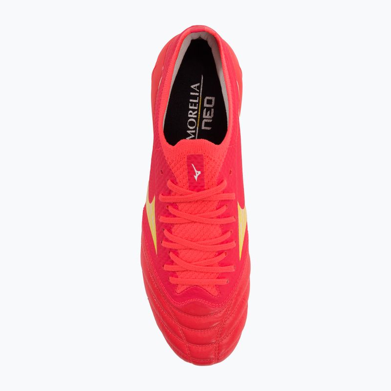 Buty piłkarskie męskie Mizuno Morelia Neo IV Beta Elite MD flery coral2/bolt2/flery coral2 7