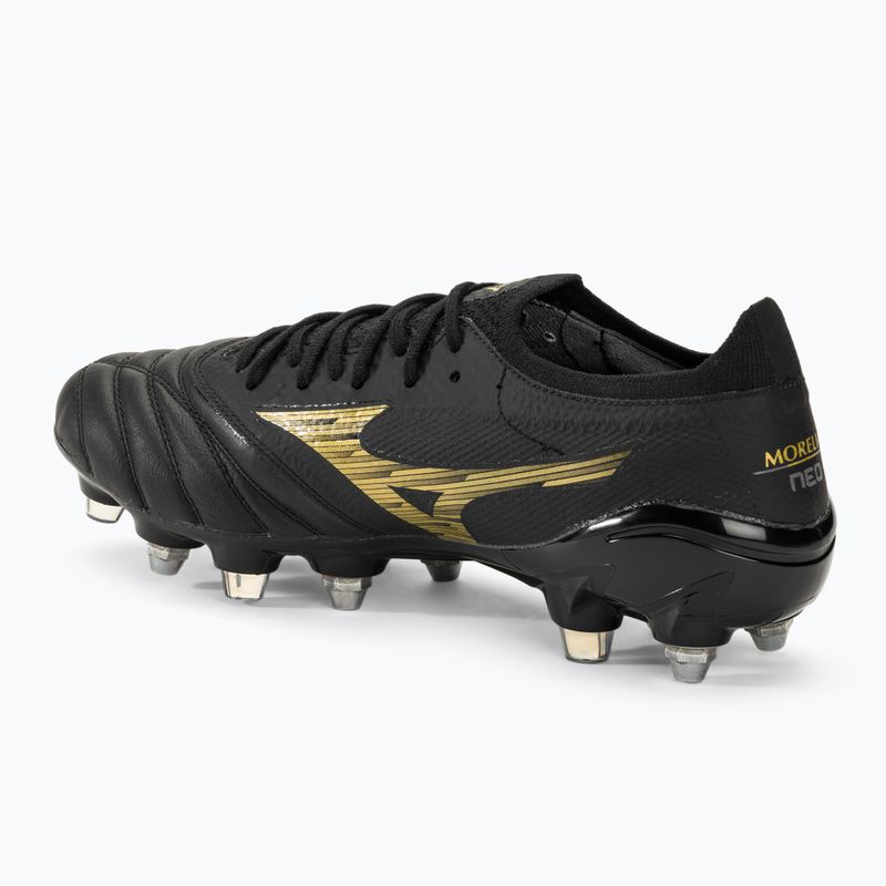 Buty piłkarskie męskie Mizuno Morelia Neo IV Beta SG black/gold/black 3