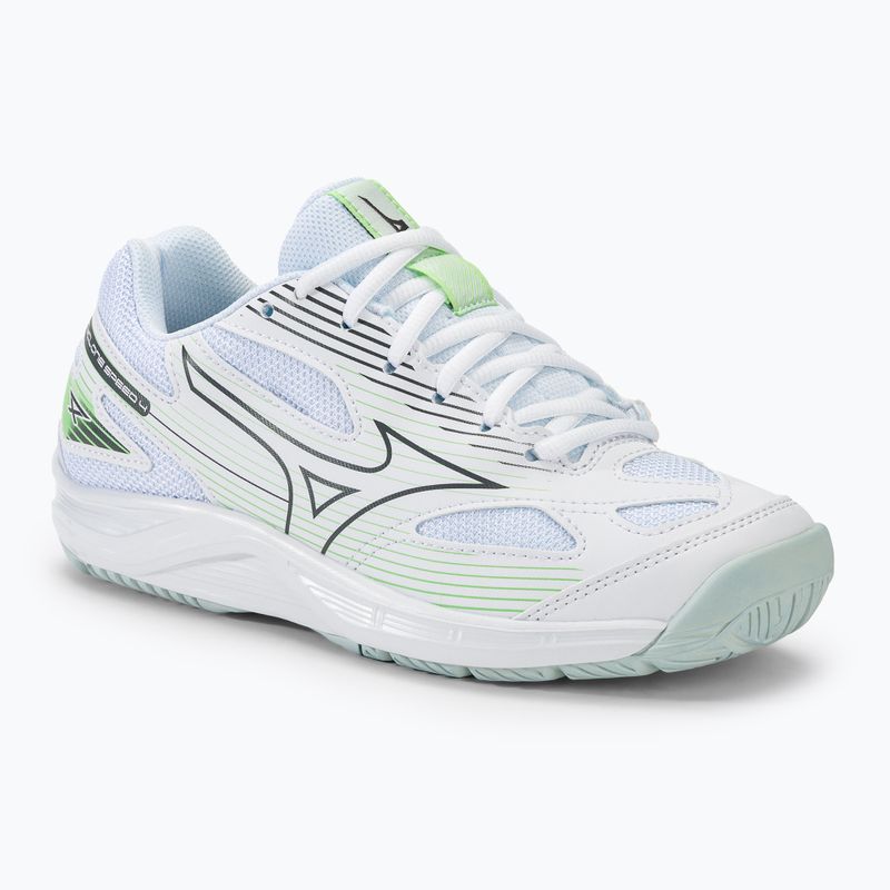 Buty do siatkówki damskie Mizuno Cyclone Speed 4 white/gridge/patinagreen