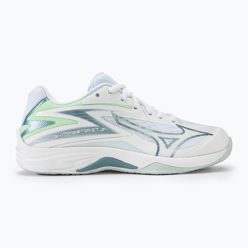 Buty do siatkówki dziecięce Mizuno Lightning Star Z7 JR white/gridge/patinagreen 2