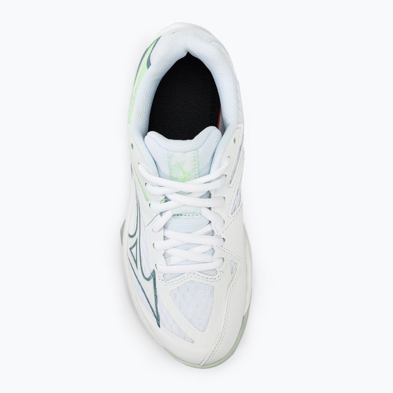 Buty do siatkówki dziecięce Mizuno Lightning Star Z7 JR white/gridge/patinagreen 5