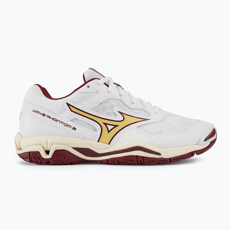 Buty do piłki ręcznej damskie Mizuno Wave Phantom 3 white/cabernet/mp gold 2