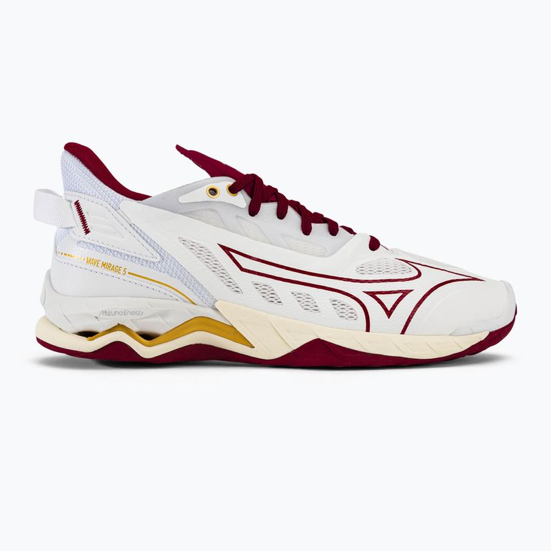 Buty do piłki ręcznej damskie Mizuno Wave Mirage 5 white/cabernet/mp gold 2