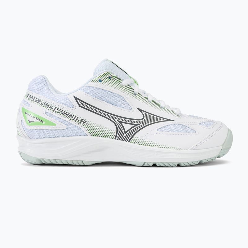 Buty do piłki ręcznej dziecięce Mizuno Stealth Star 2 Jr white/gridge/patinagreen 2