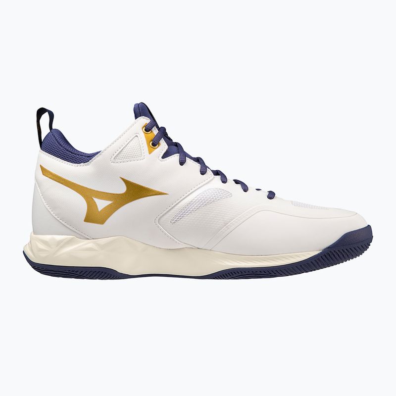 Buty do siatkówki Mizuno Wave Dimension Mid white/blue ribbon/mp gold 9