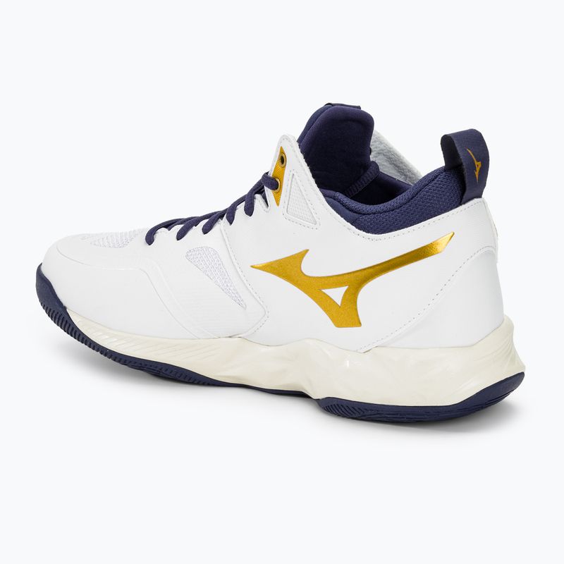 Buty do siatkówki Mizuno Wave Dimension Mid white/blue ribbon/mp gold 3