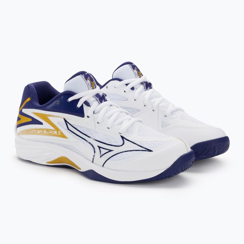 Buty do siatkówki Mizuno Thunder Blade Z white/blue ribbon/mp gold 5