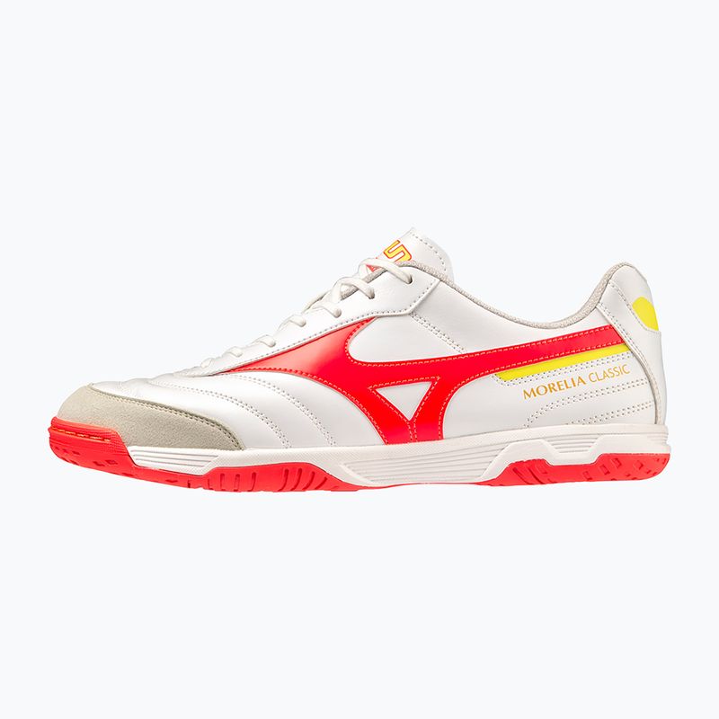 Buty piłkarskie męskie Mizuno Morelia Sala Classic IN white/flery coral2/bolt2 8