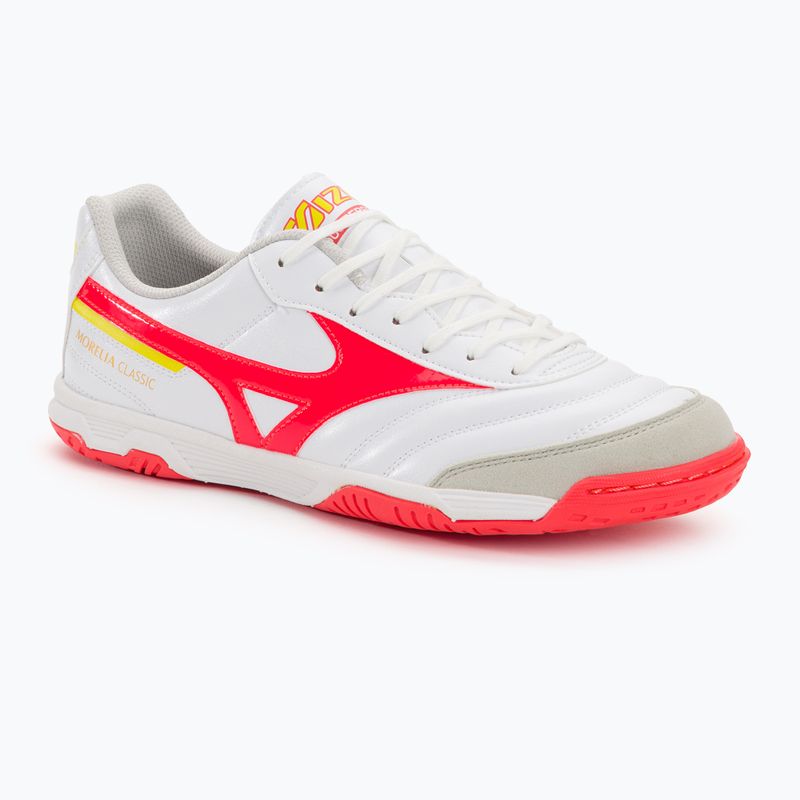 Buty piłkarskie męskie Mizuno Morelia Sala Classic IN white/flery coral2/bolt2